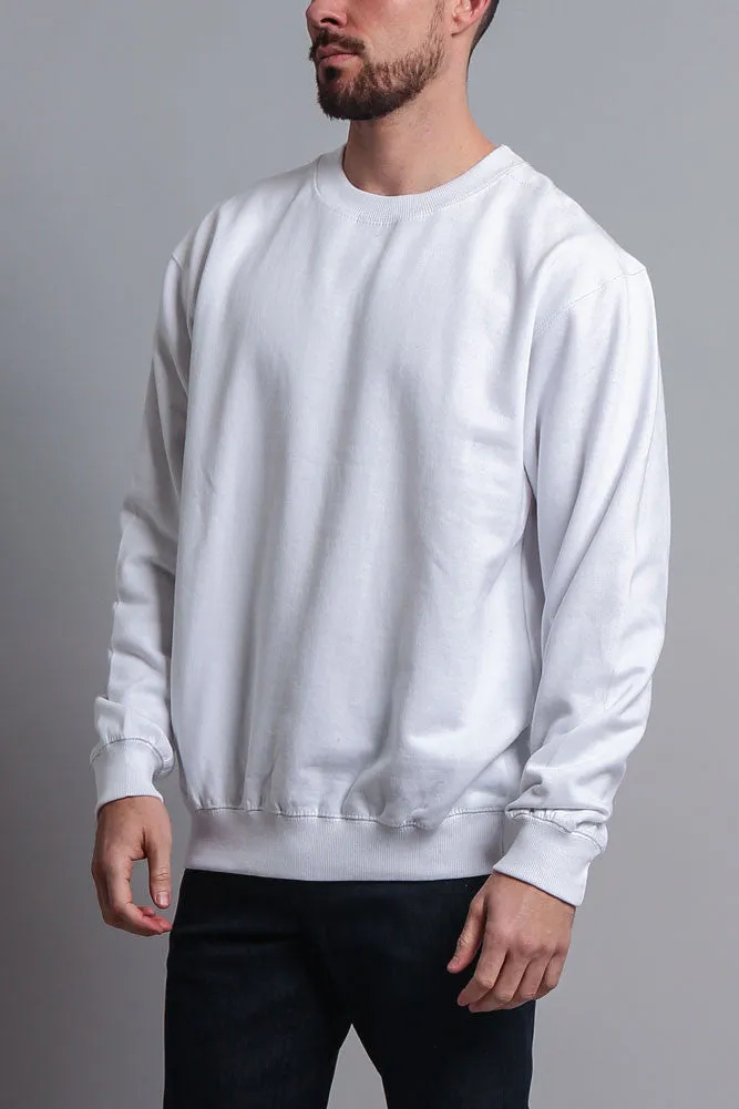 Basic Solid Crew-Neck Sweatshirt