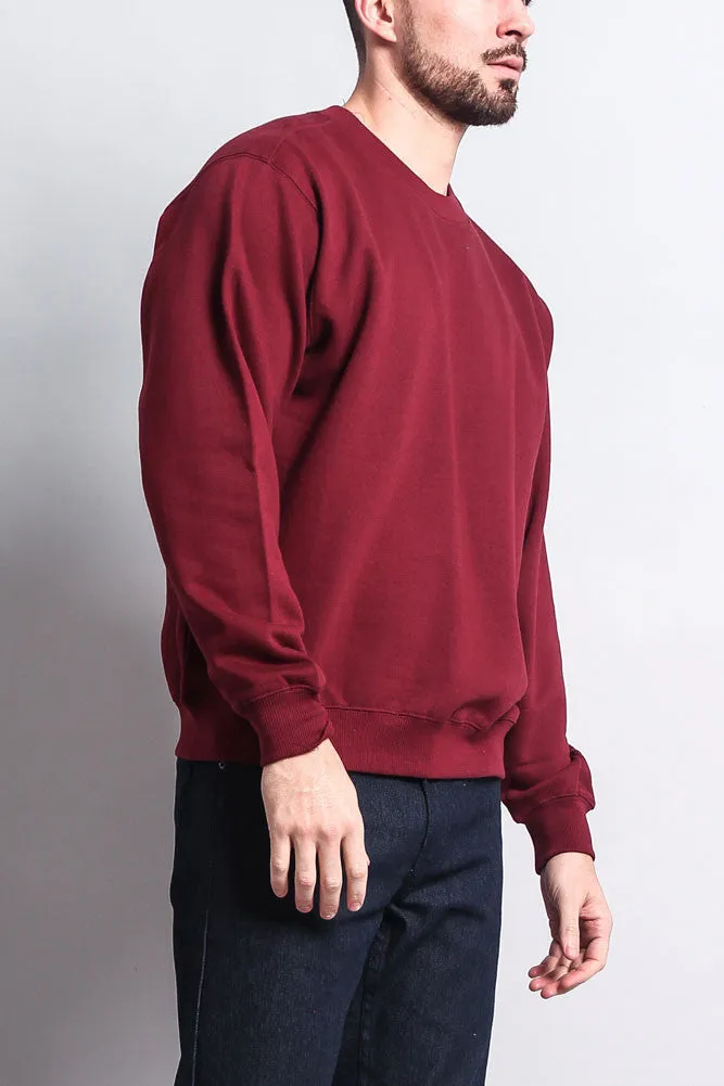 Basic Solid Crew-Neck Sweatshirt