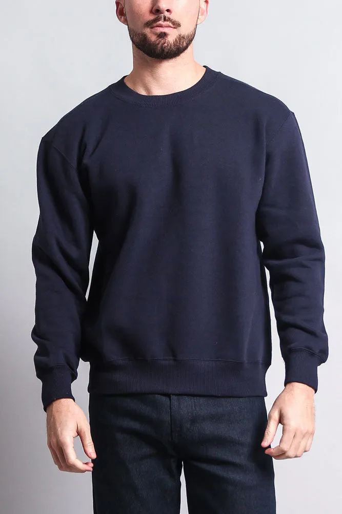 Basic Solid Crew-Neck Sweatshirt