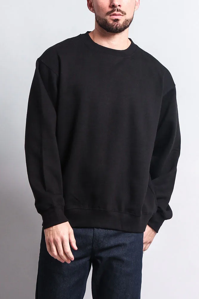 Basic Solid Crew-Neck Sweatshirt