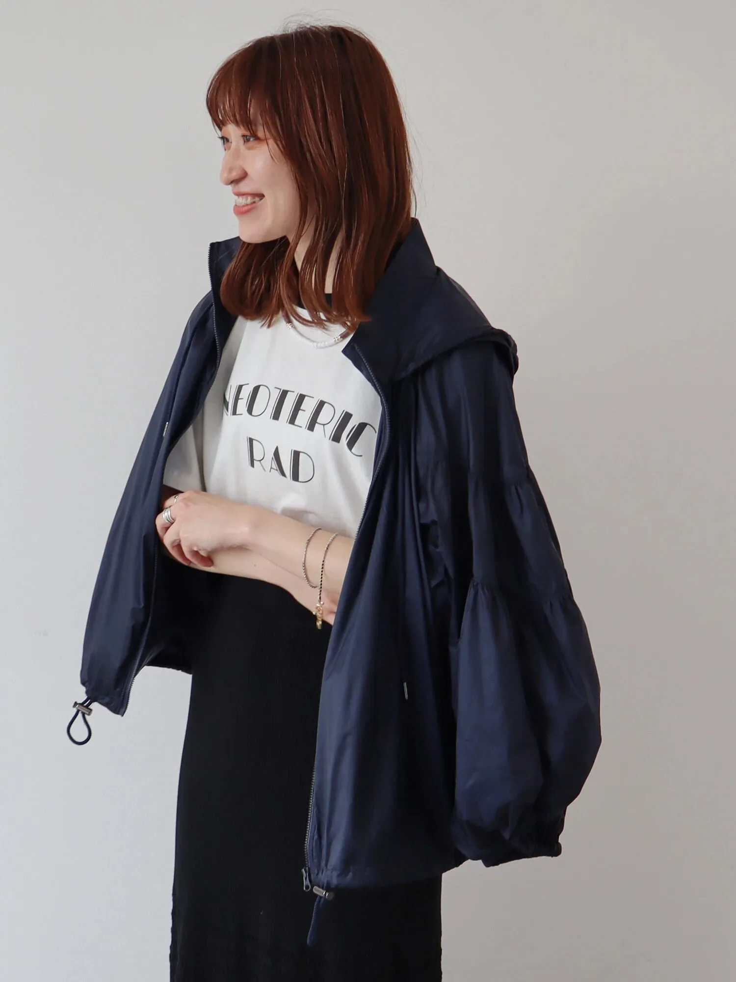 Beyza Pocketable nylon hoodie
