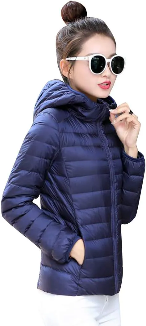 BOFETA Womens Packable Light Weight Down Jacket Hooded Insulated Puffer Jackets Plus Size 2XS-4XL
