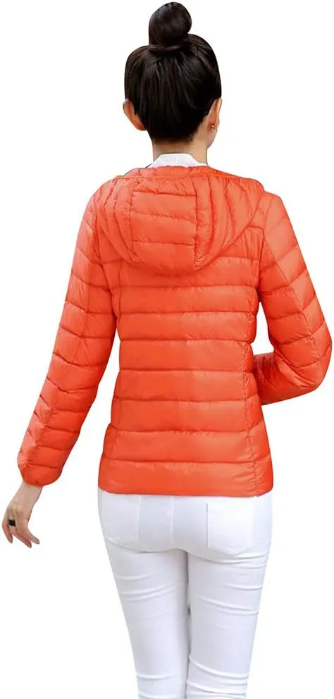 BOFETA Womens Packable Light Weight Down Jacket Hooded Insulated Puffer Jackets Plus Size 2XS-4XL