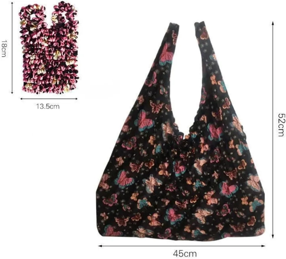 Boho Stretchable Magic Bag, Magic Flower Bubble Tote Bag, Portable Shoulder Bag for Women