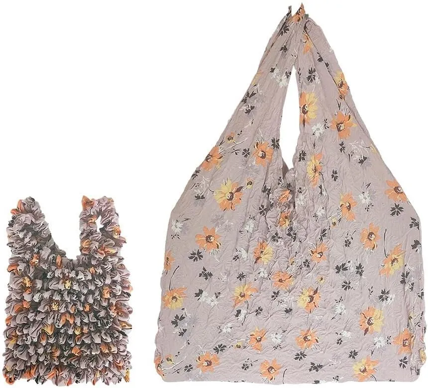 Boho Stretchable Magic Bag, Magic Flower Bubble Tote Bag, Portable Shoulder Bag for Women