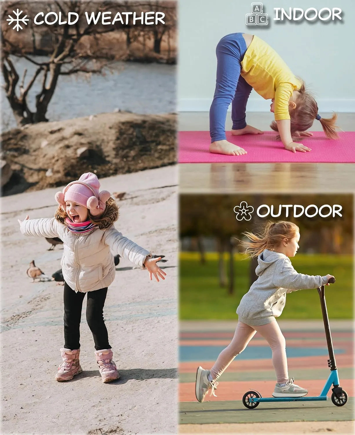 Boys Girls Toddler Little Kids Unisex 6 Pack Cotton Stretch Snug Fitting Long Pant Leggings
