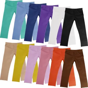 Boys Girls Toddler Little Kids Unisex 6 Pack Cotton Stretch Snug Fitting Long Pant Leggings