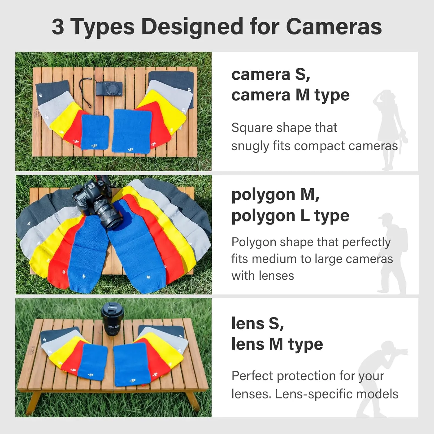 Camera Lens Cover, Square W, Made in Japan, S size, Orange
