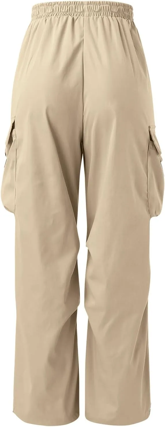 Cargo Pants Men Casual Lightweight Drawstring Waist Pant Hiking Pant Multi Pockets