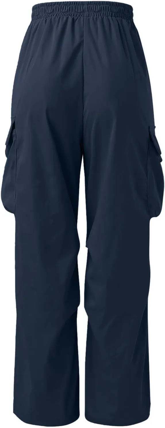 Cargo Pants Men Lightweight Casual Joggers Drawstring Elastic Waist Combat Pant with Pockets