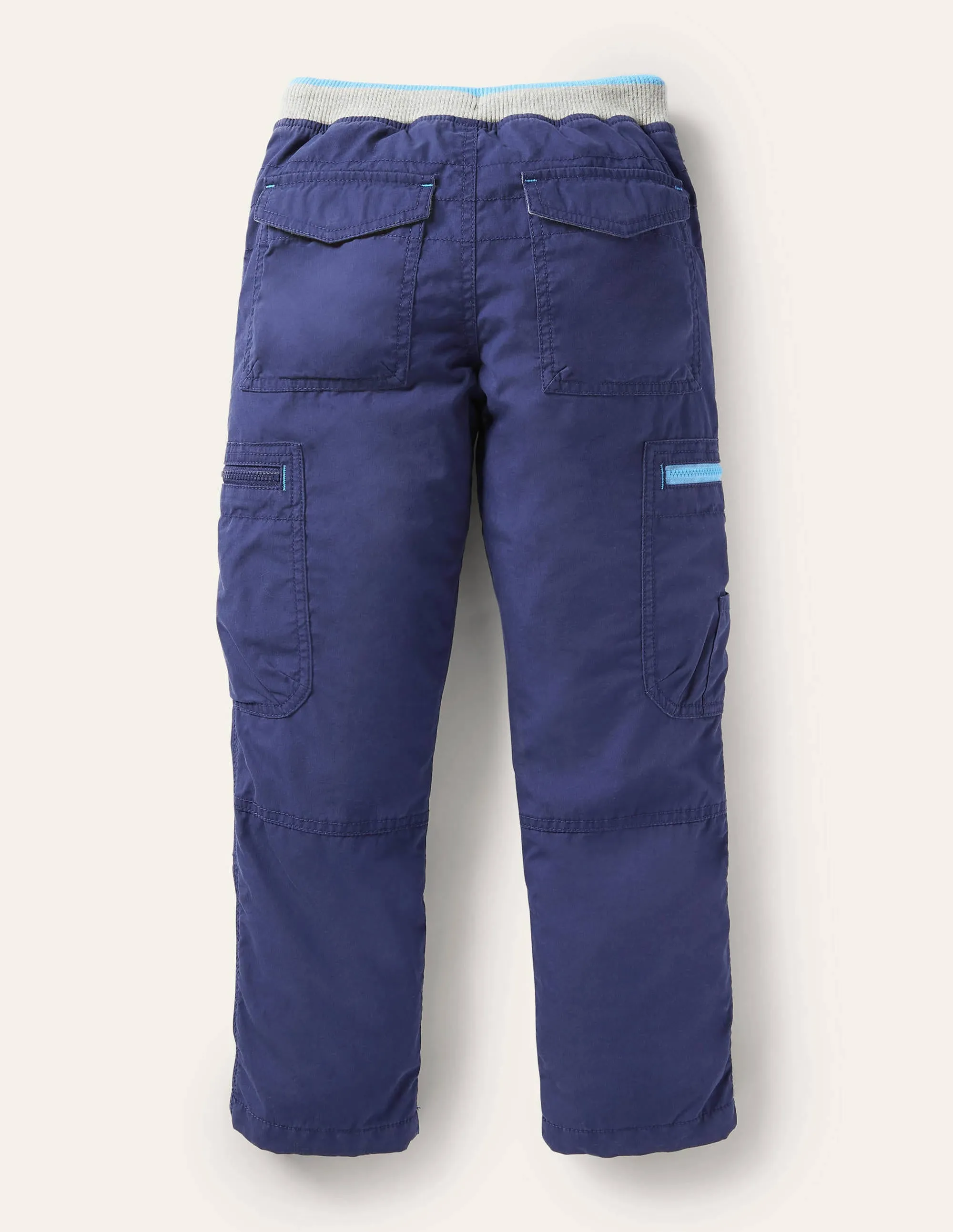 Cosy Lined Cargo Trousers-College Navy