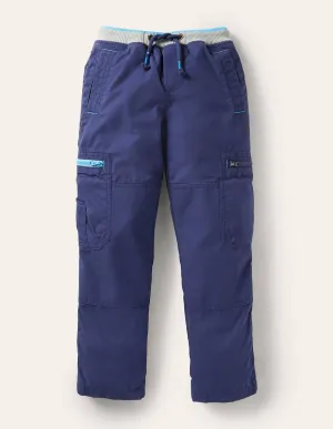 Cosy Lined Cargo Trousers-College Navy