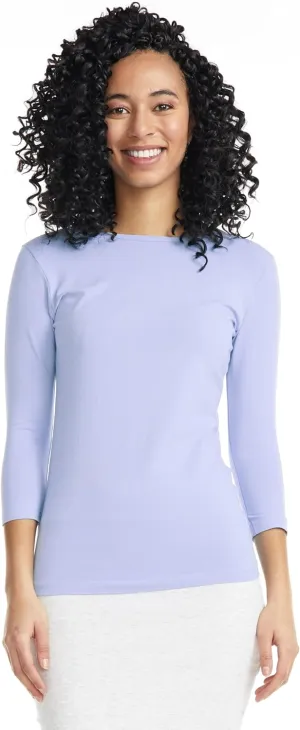 ESTEEZ Womens 3/4 Sleeve Cotton Snug Fit High Neck Base Layering T-Shirt
