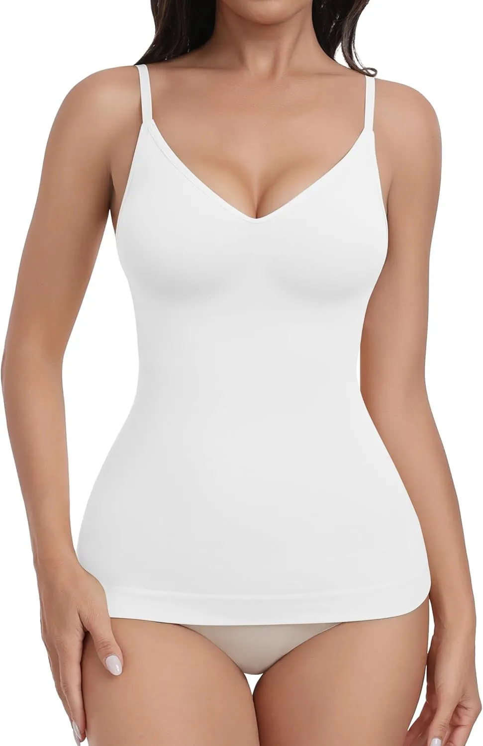 EUYZOU Womens Tummy Control Shapewear Tank Tops Seamless V-Neck Compression Tank Tops Body Shaper Camisole