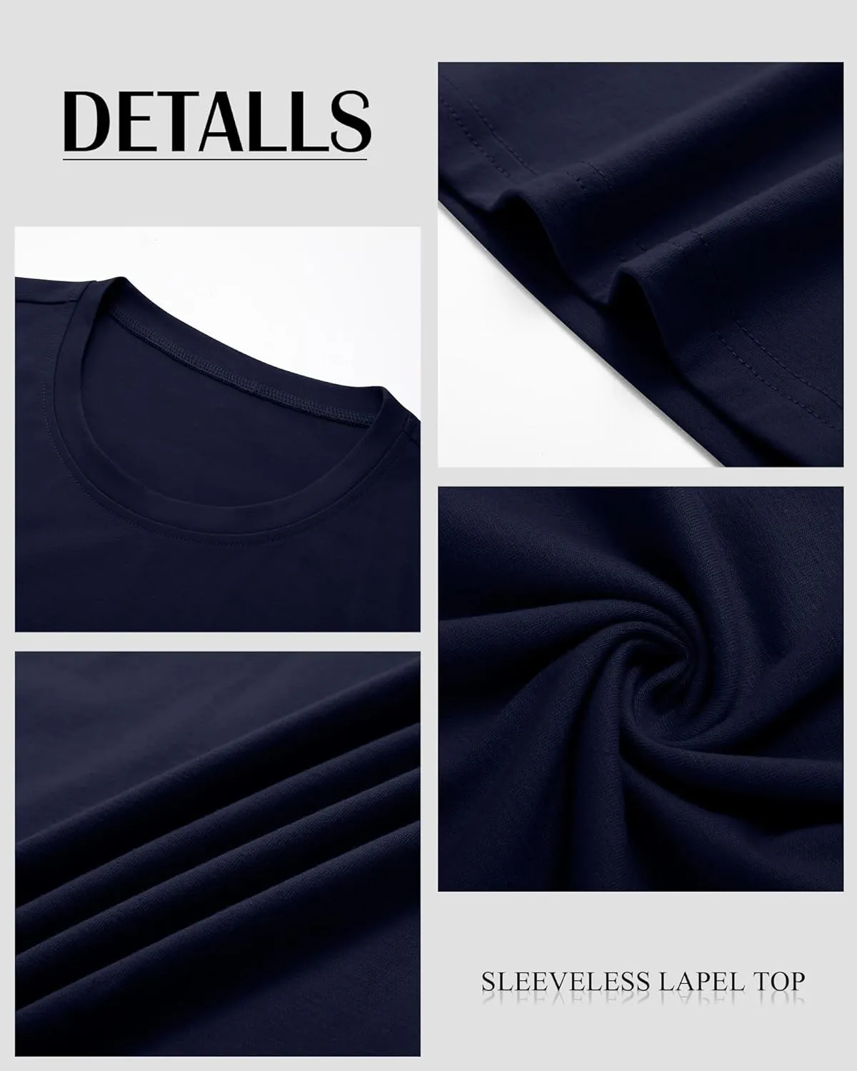 Ficerd 3 Pack Men's Big Tall Tank Tops, Cotton Moisture Wicking Muscle Shirts Sleeveless Solid Color Basic Tee Shirts