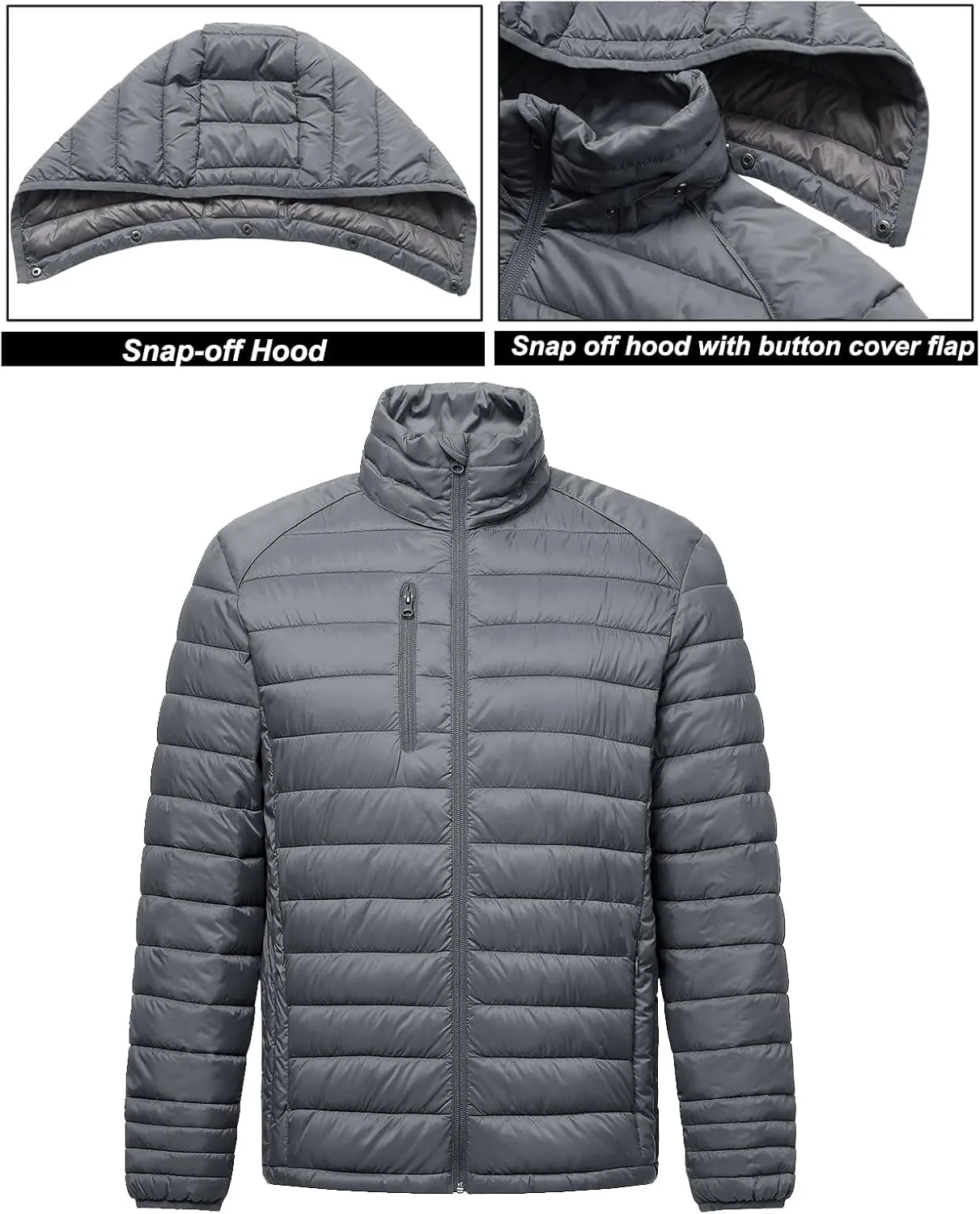 fit space Women's Puffer Jacket Synthetic Insulated Down Quilted Lightweight Coat with Hooded Water Resistant Packable
