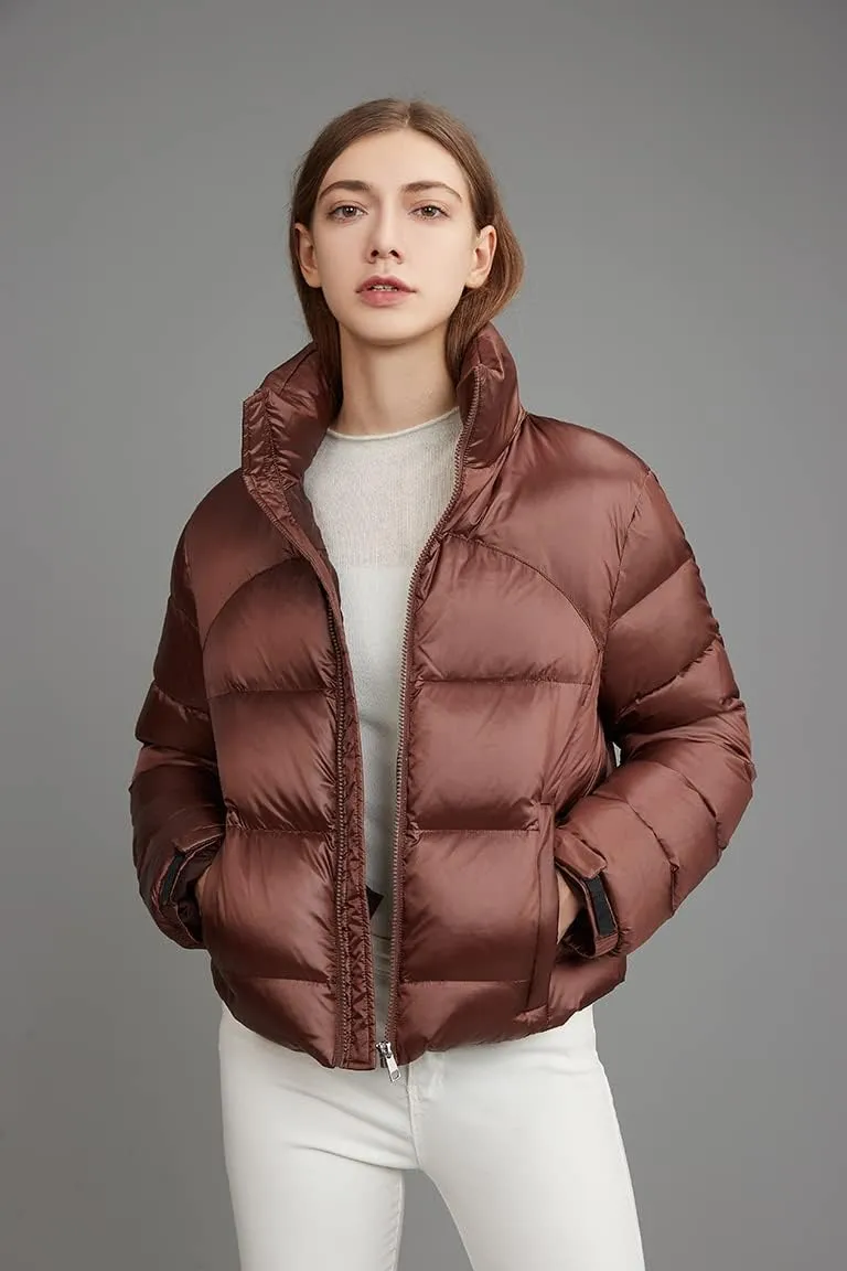 Fitouch Los Women's Down Cropped Puffer Jacket Bomber Coat | Short | 700  Fill Power