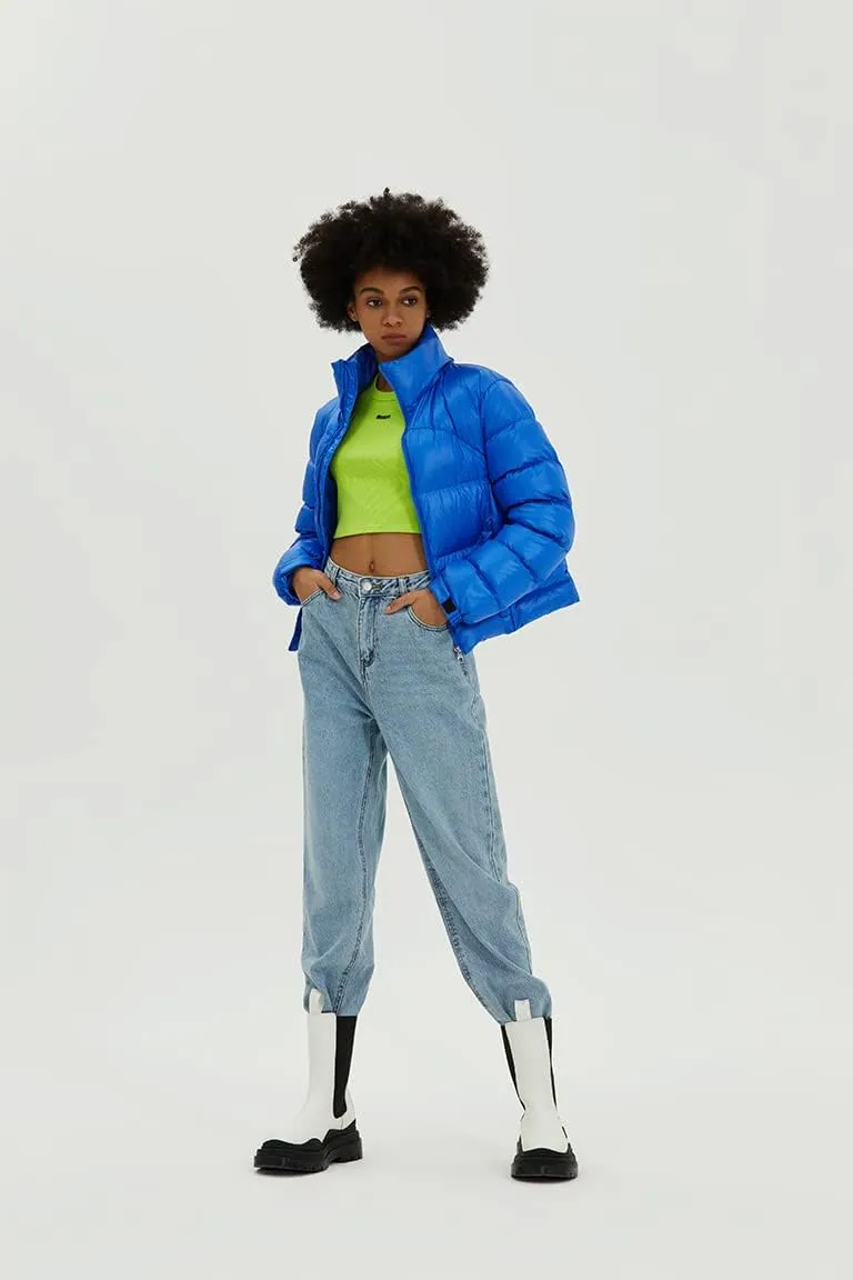 Fitouch Los Women's Down Cropped Puffer Jacket Bomber Coat | Short | 700  Fill Power