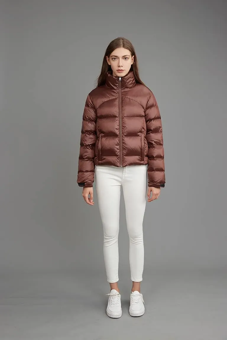Fitouch Los Women's Down Cropped Puffer Jacket Bomber Coat | Short | 700  Fill Power
