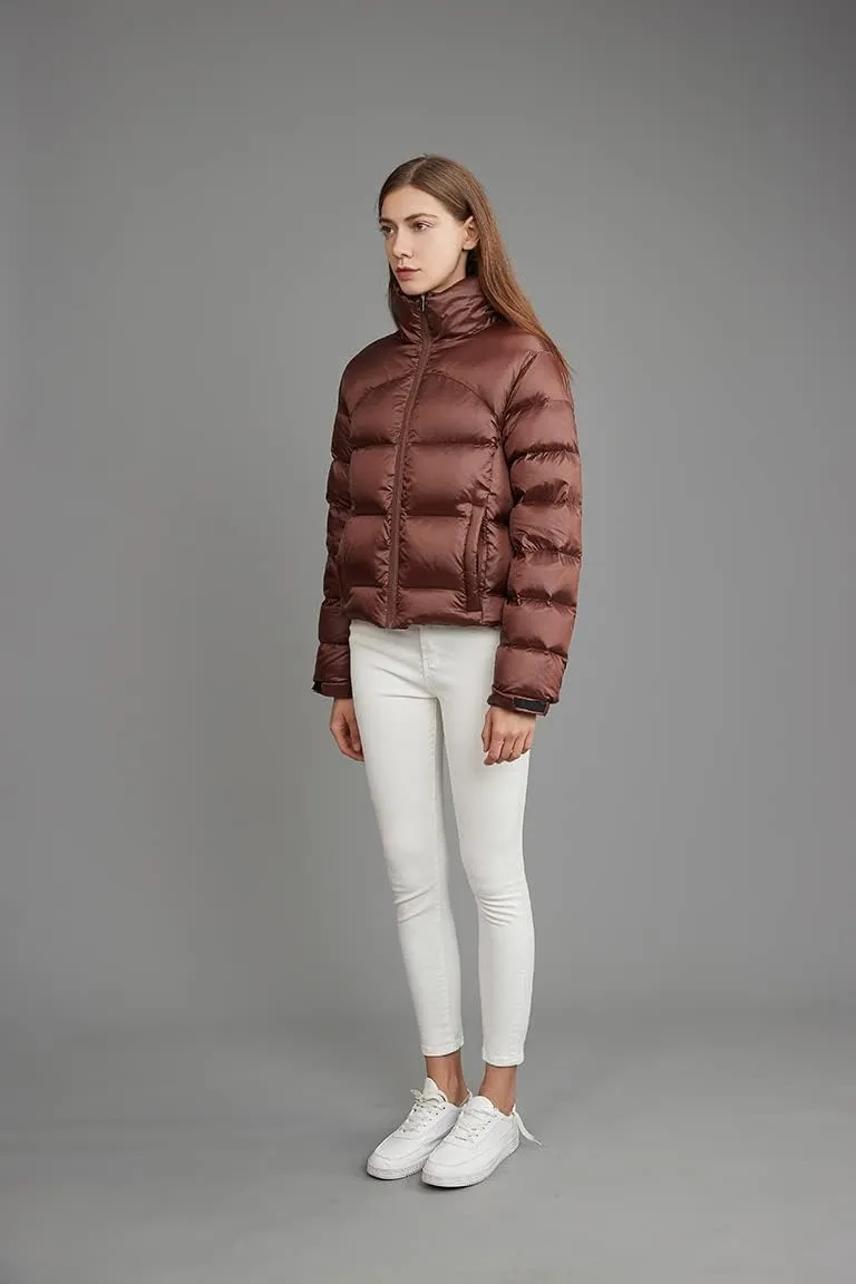 Fitouch Los Women's Down Cropped Puffer Jacket Bomber Coat | Short | 700  Fill Power