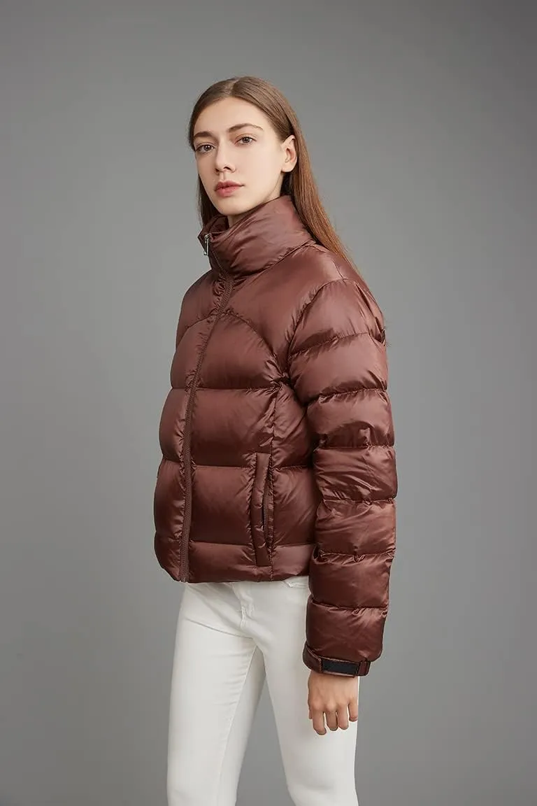 Fitouch Los Women's Down Cropped Puffer Jacket Bomber Coat | Short | 700  Fill Power