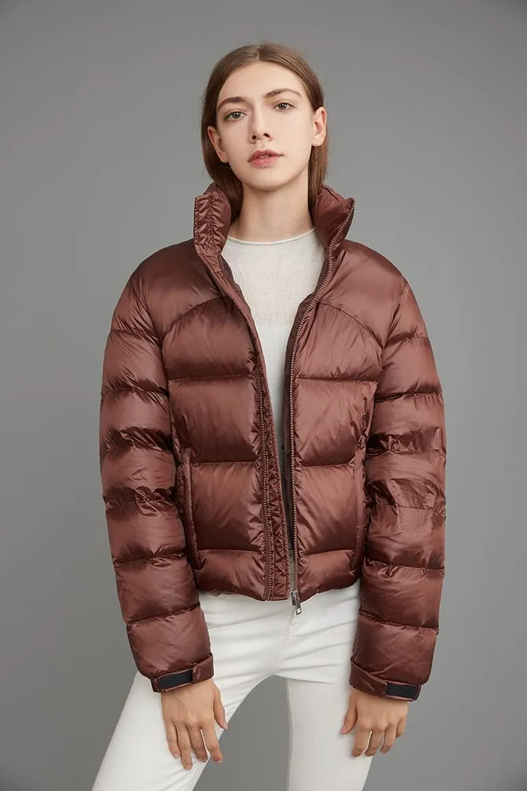 Fitouch Los Women's Down Cropped Puffer Jacket Bomber Coat | Short | 700  Fill Power