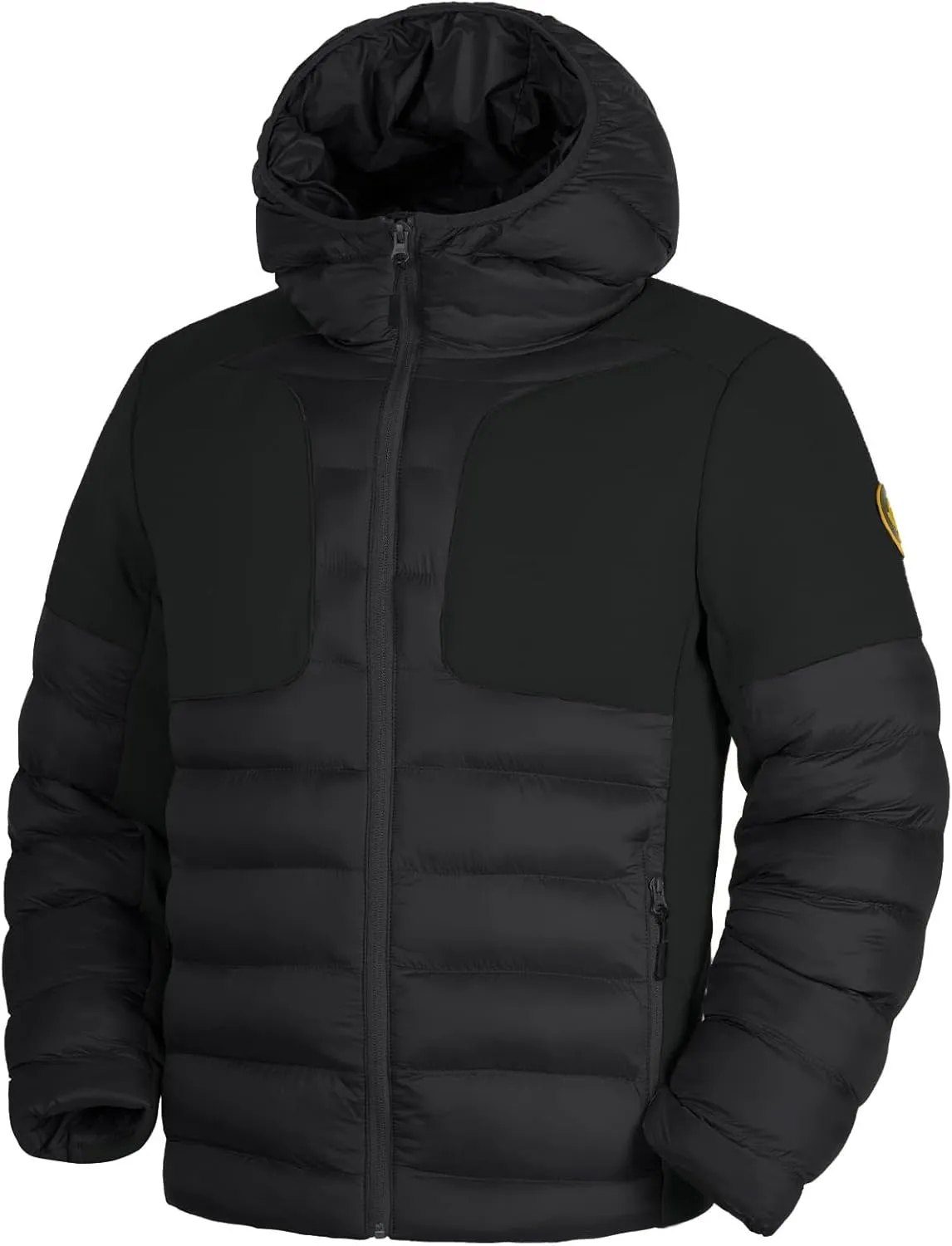 GEMYSE Men's Lightweight Winter Windproof Puffer Coats Warm Insulated Jacket with Hood