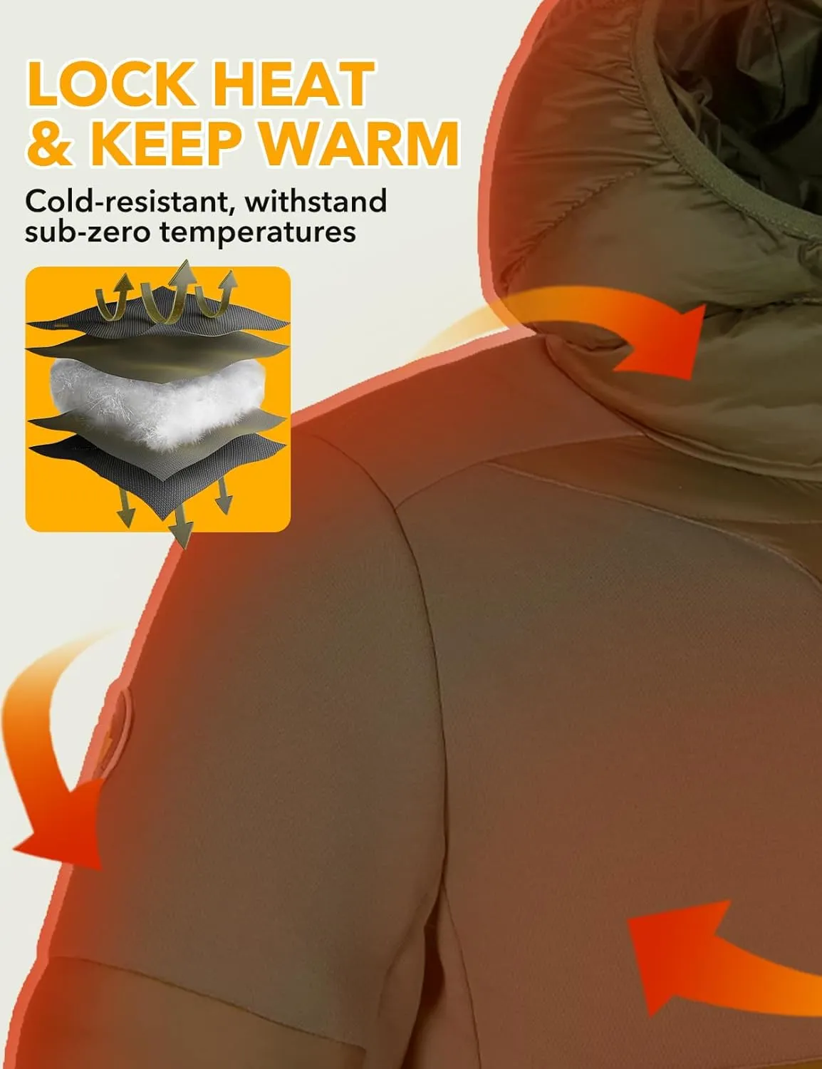 GEMYSE Men's Lightweight Winter Windproof Puffer Coats Warm Insulated Jacket with Hood
