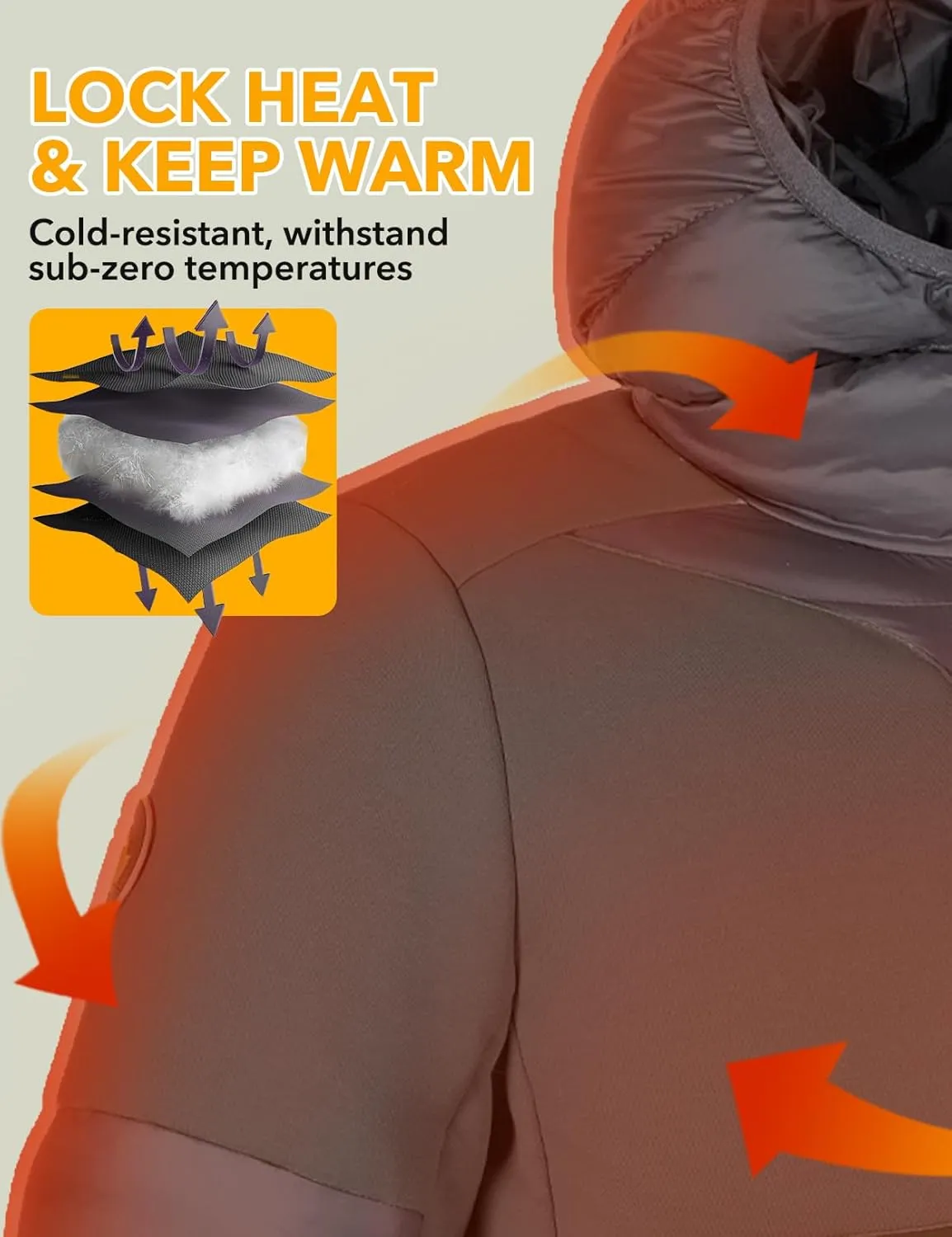 GEMYSE Men's Lightweight Winter Windproof Puffer Coats Warm Insulated Jacket with Hood