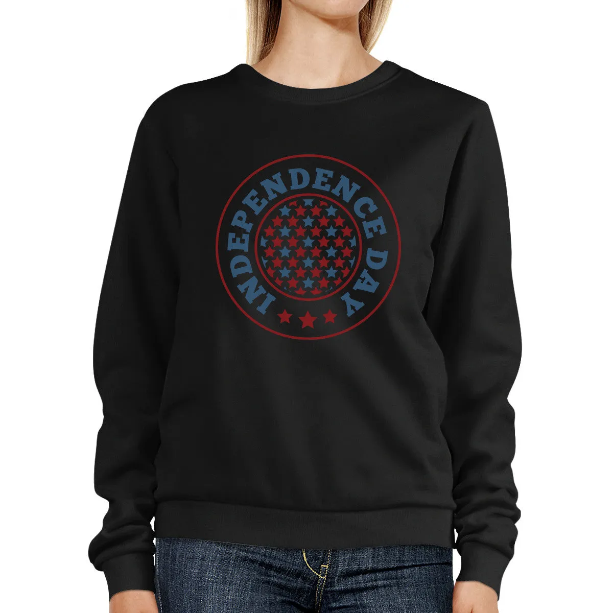 Independence Day Unisex Graphic Sweatshirt Black Crewneck Pullover