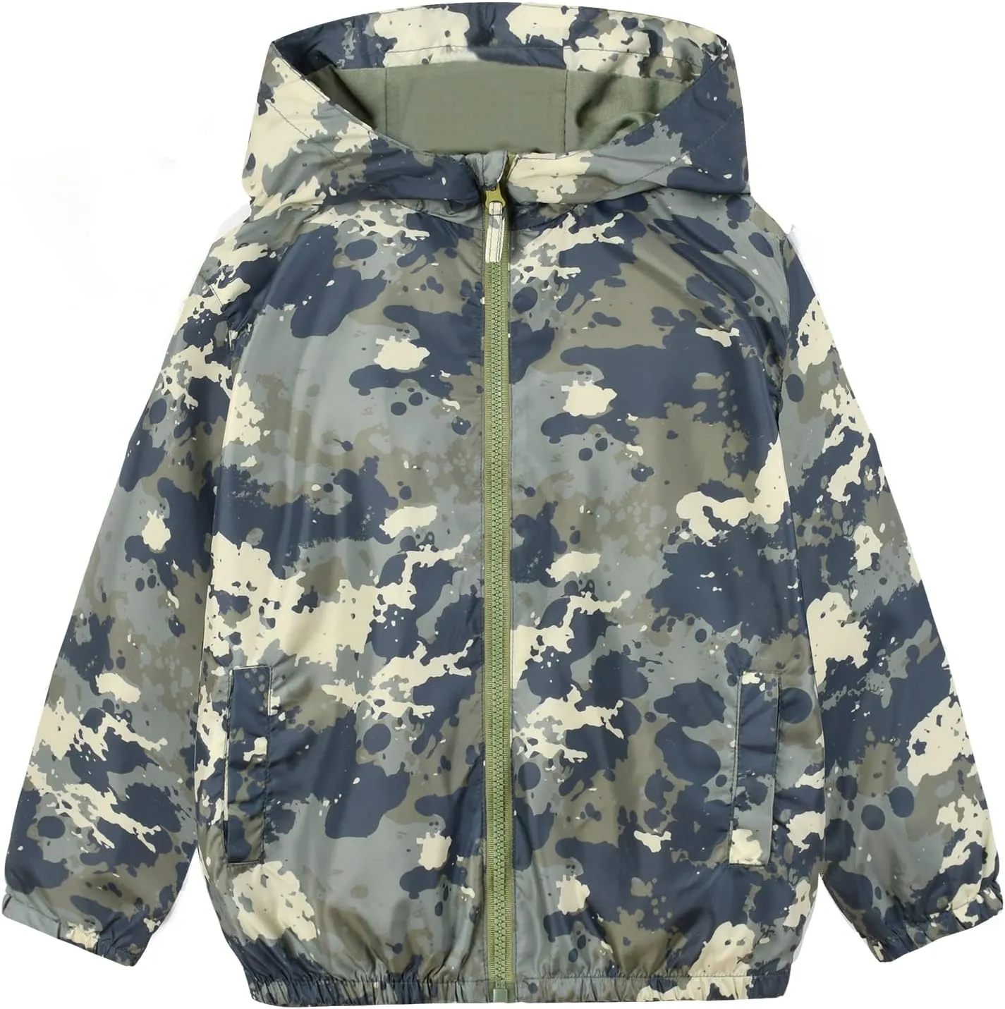 JOYSON Kid Boys Rain Jackets Lightweight Water-resistant Windbreaker Breathable Outerwear Raincoat with Hood