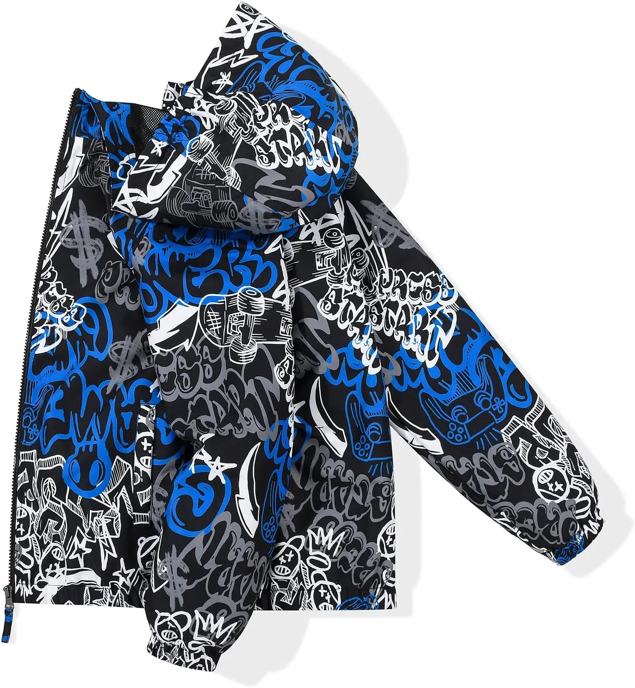 JOYSON Kid Boys Rain Jackets Lightweight Water-resistant Windbreaker Breathable Outerwear Raincoat with Hood