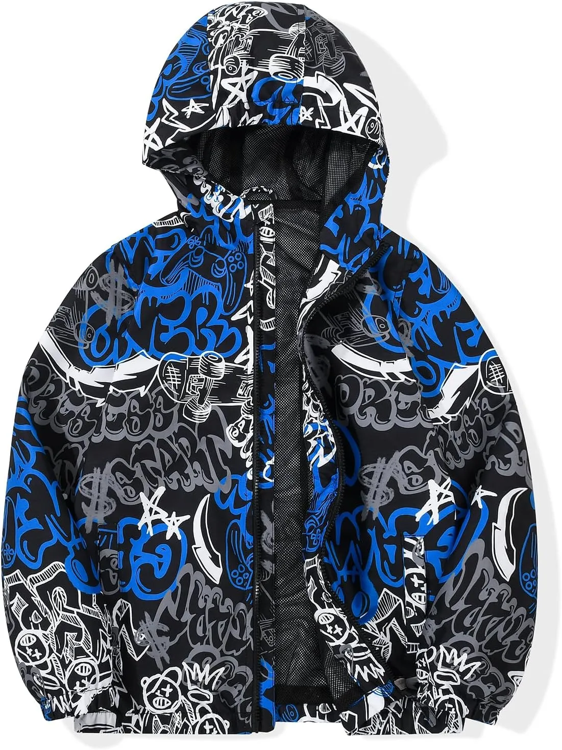 JOYSON Kid Boys Rain Jackets Lightweight Water-resistant Windbreaker Breathable Outerwear Raincoat with Hood