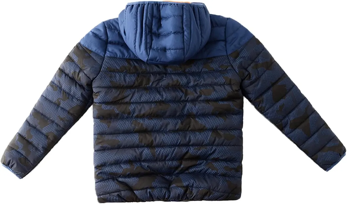 Lansbojun Hooded Puffer Jacket for Boys Lightweight Water-resistant Kids Clothes Winter Coat