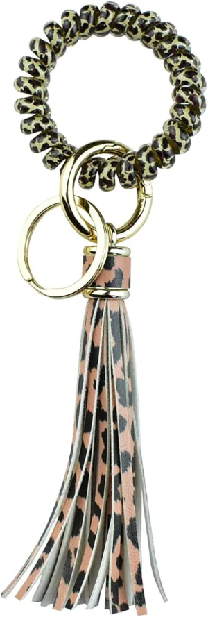 Leather Wristlet Keychain for Women GirlsWrist Keychain Bracelet Keychains Holder Stretchable Wristband Key Chain