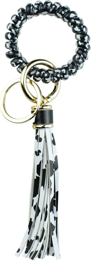 Leather Wristlet Keychain for Women GirlsWrist Keychain Bracelet Keychains Holder Stretchable Wristband Key Chain