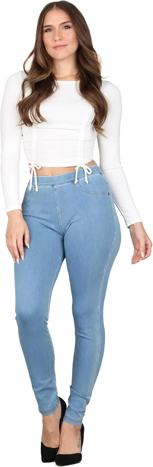 Lildy Women's Denim Jeggings, Stretchable Cotton Blend