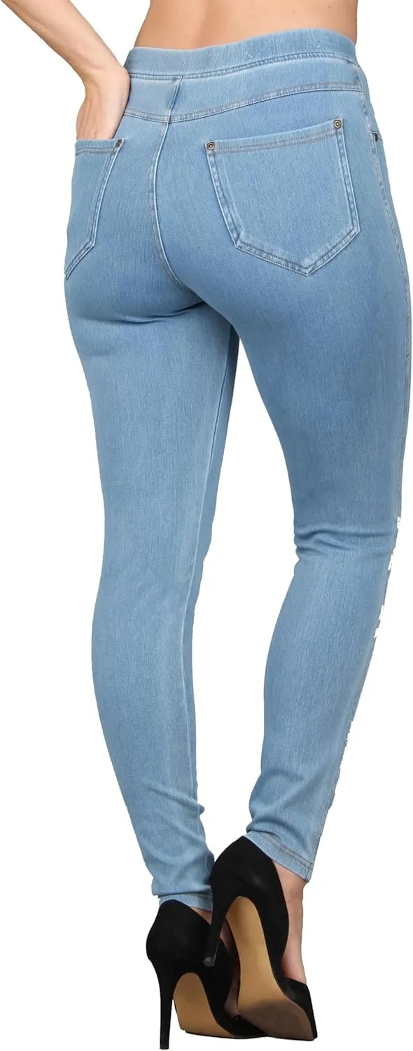 Lildy Women's Denim Jeggings, Stretchable Cotton Blend