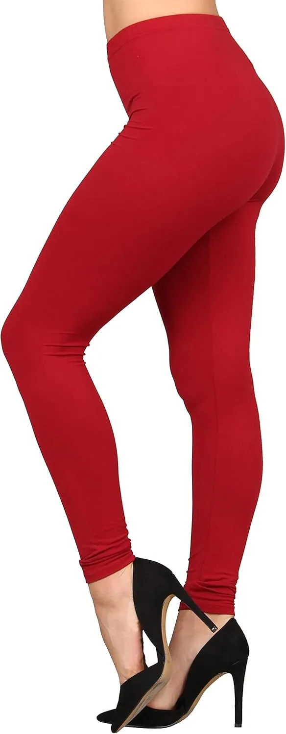 Lildy Womens Solid and Printed Super Soft Leggings, Stretchable No See-Through