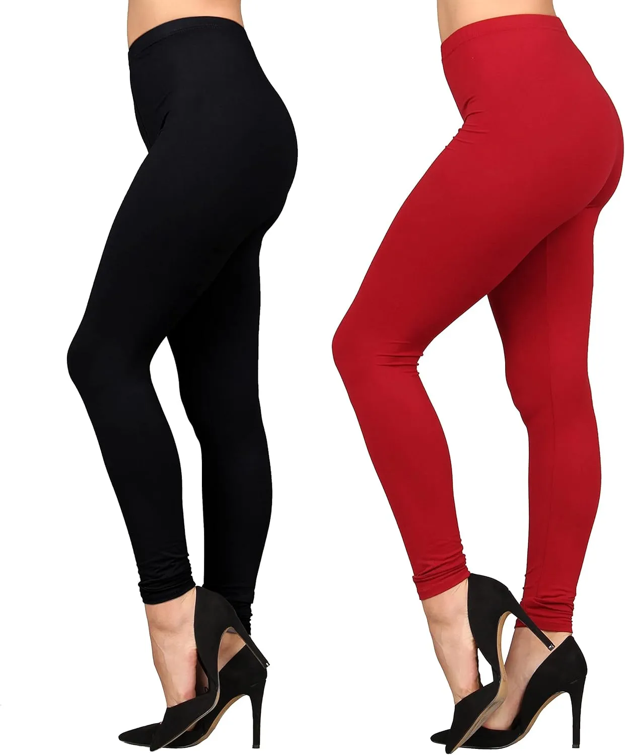 Lildy Womens Solid and Printed Super Soft Leggings, Stretchable No See-Through