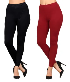 Lildy Womens Solid and Printed Super Soft Leggings, Stretchable No See-Through