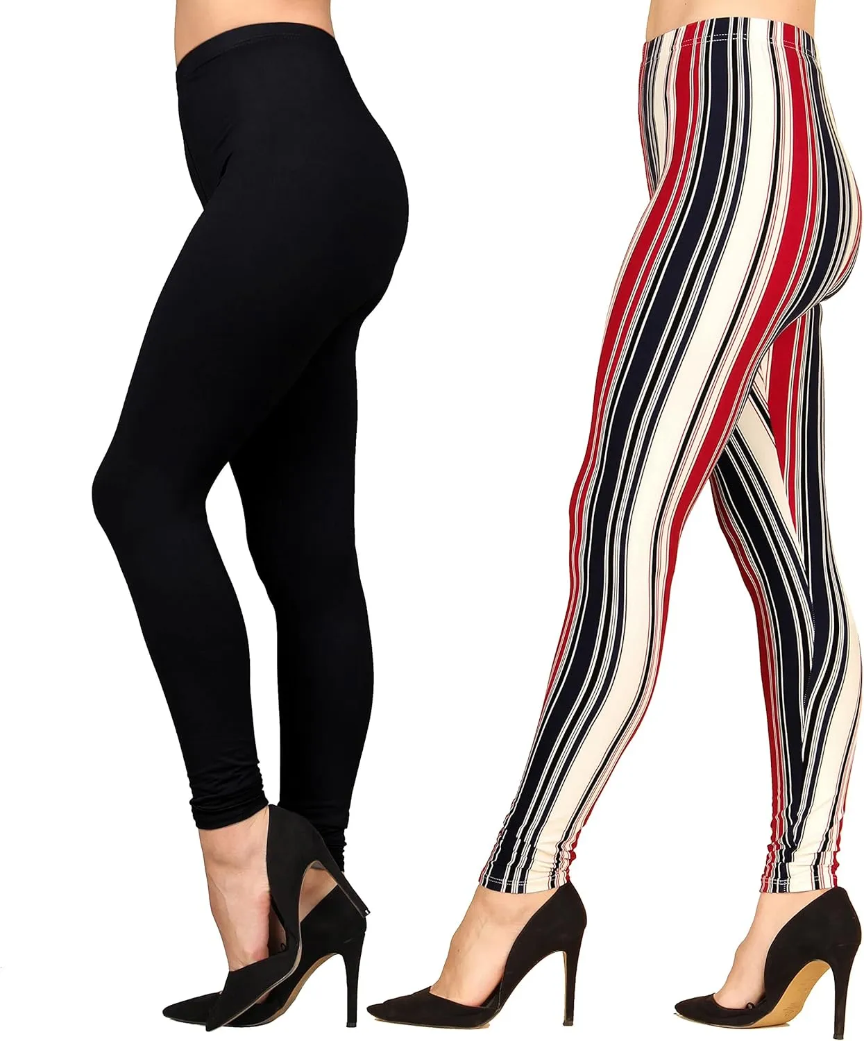 Lildy Womens Solid and Printed Super Soft Leggings, Stretchable No See-Through