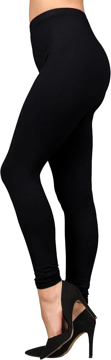 Lildy Womens Solid and Printed Super Soft Leggings, Stretchable No See-Through