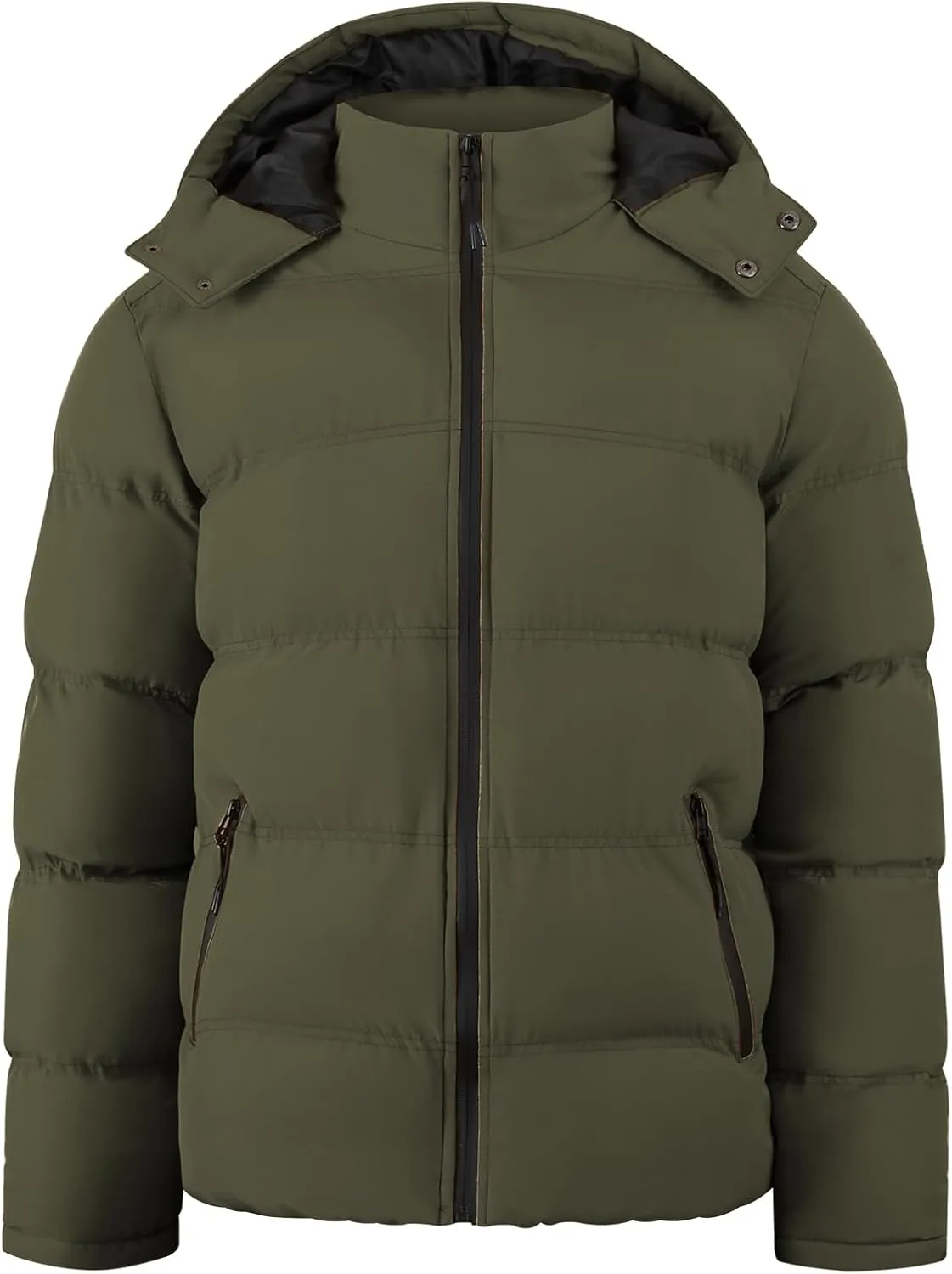MADHERO Men's Puffer Jacket Water-Resistant Insulated Down Alternative Outerwear Coats
