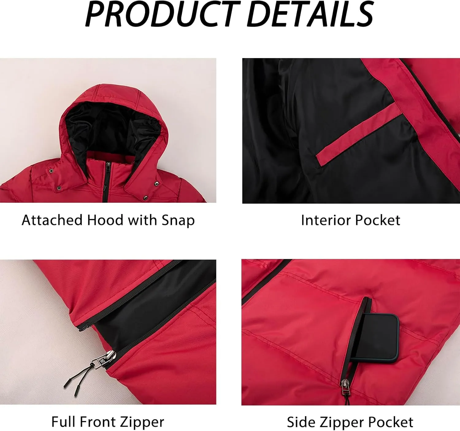 MADHERO Men's Puffer Jacket Water-Resistant Insulated Down Alternative Outerwear Coats