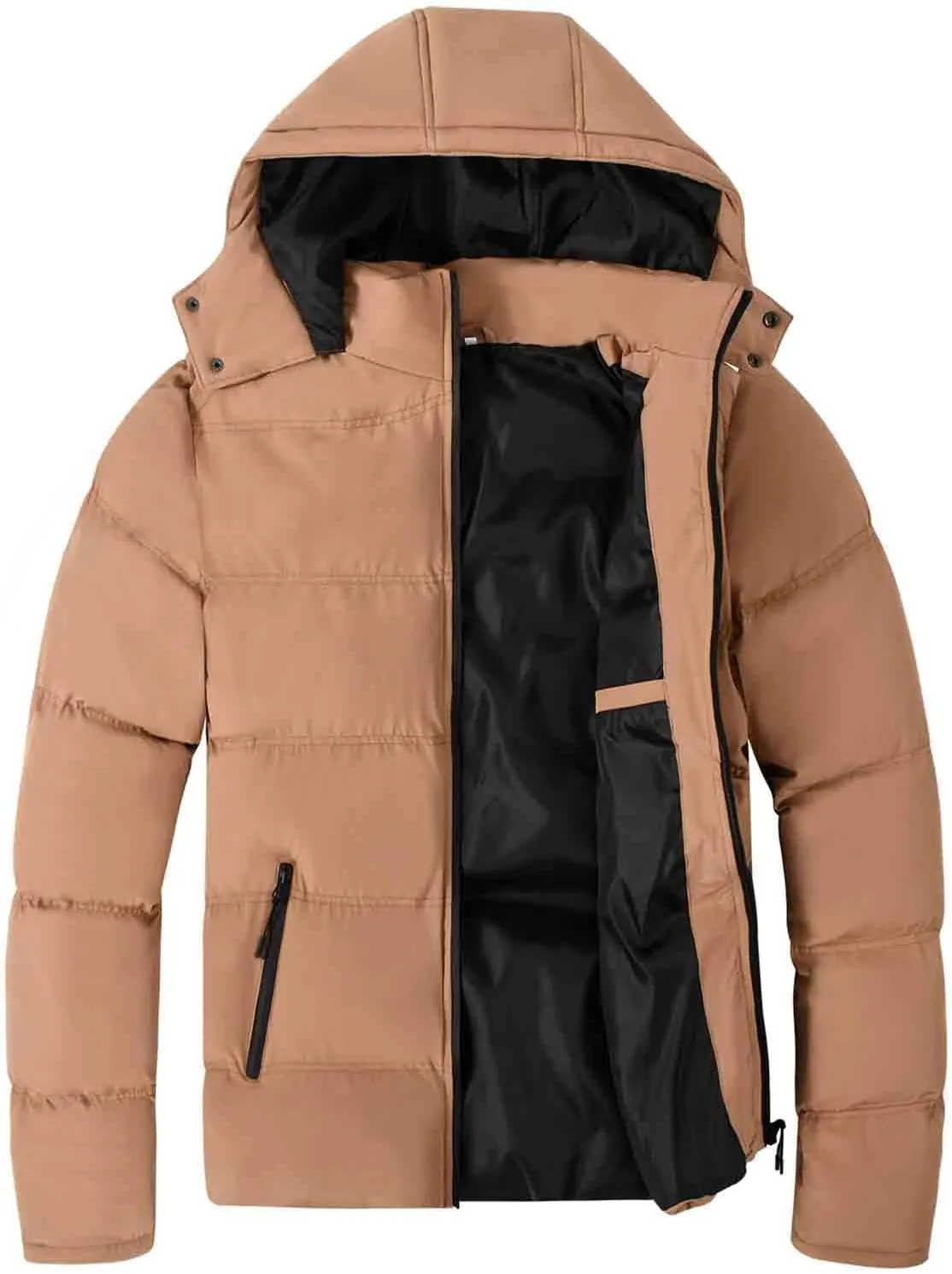 MADHERO Men's Puffer Jacket Water-Resistant Insulated Down Alternative Outerwear Coats