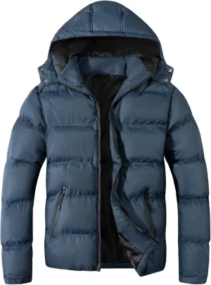 MADHERO Men's Puffer Jacket Water-Resistant Insulated Down Alternative Outerwear Coats