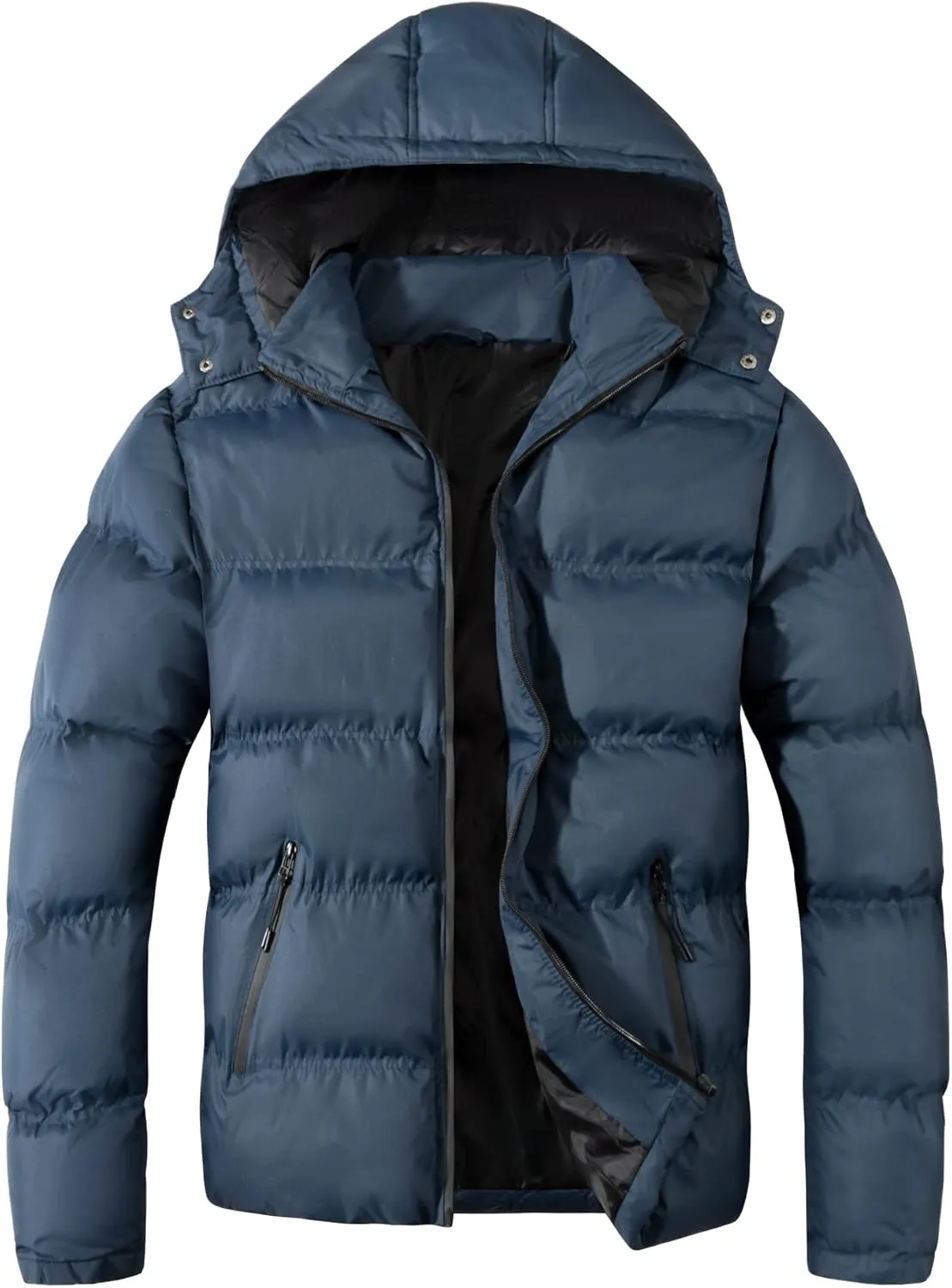 MADHERO Men's Puffer Jacket Water-Resistant Insulated Down Alternative Outerwear Coats
