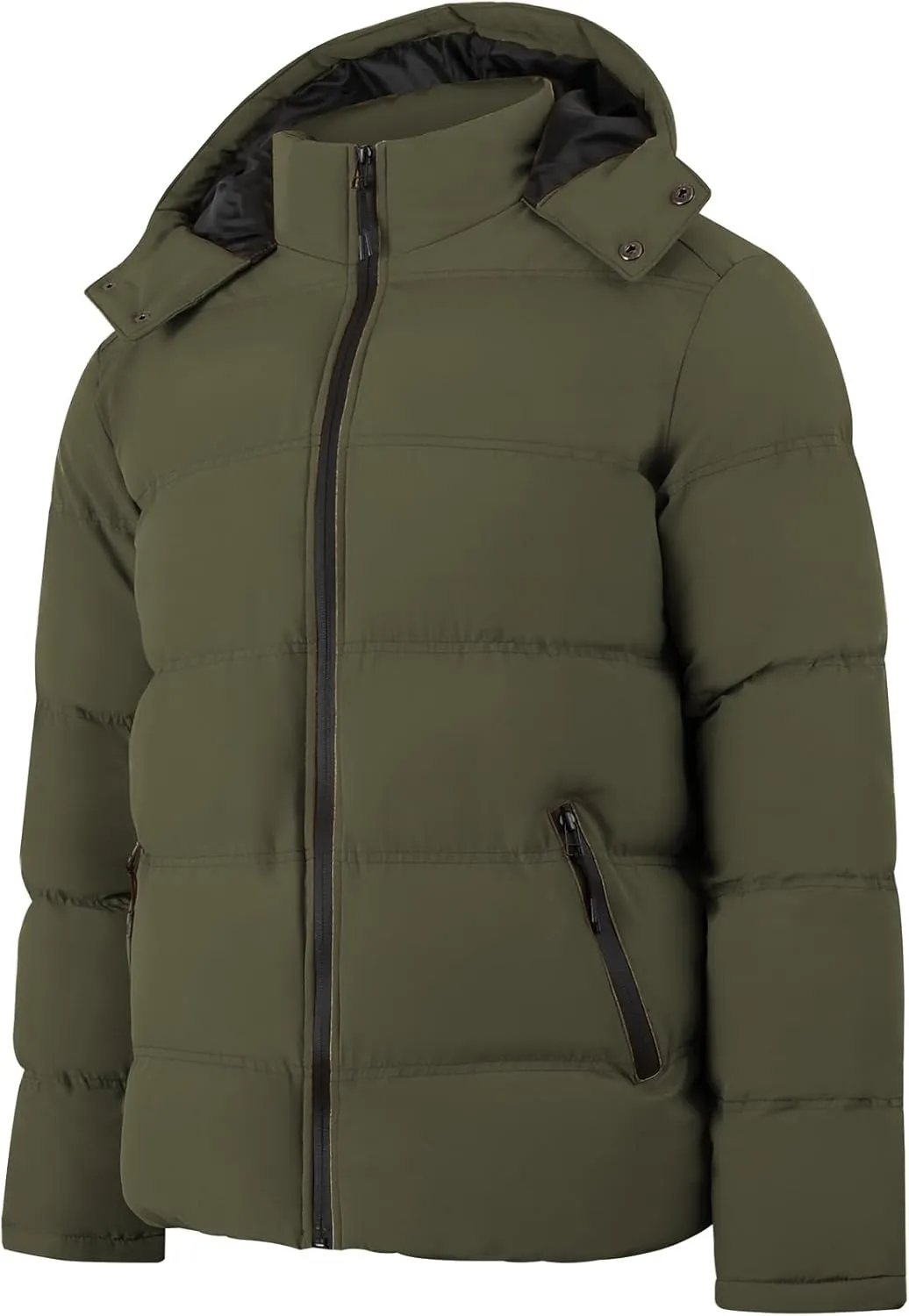 MADHERO Men's Puffer Jacket Water-Resistant Insulated Down Alternative Outerwear Coats