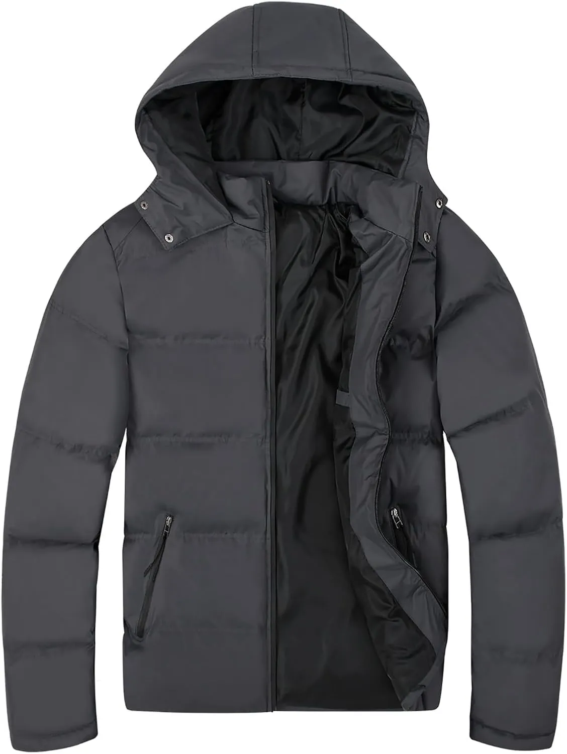 MADHERO Men's Puffer Jacket Water-Resistant Insulated Down Alternative Outerwear Coats
